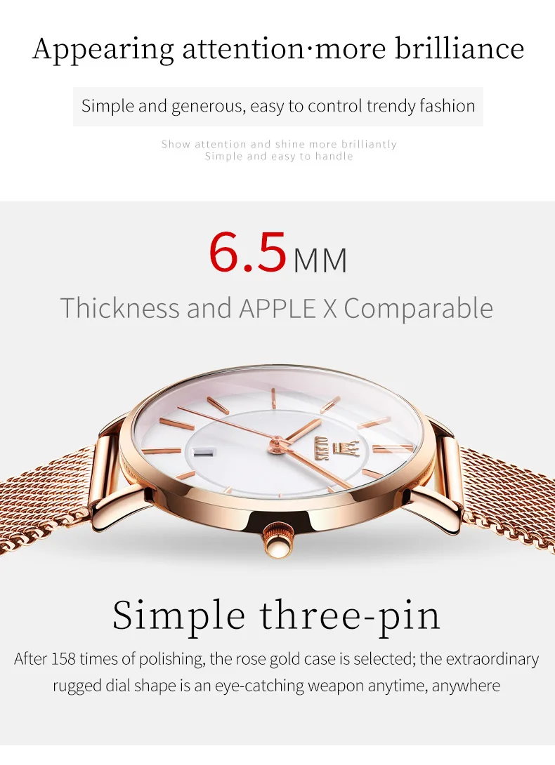 OLEVS Watches For Women Quartz Waterproof Watch Luxury Lady's Watch Stainless Steel Rose Gold Set Gift Box