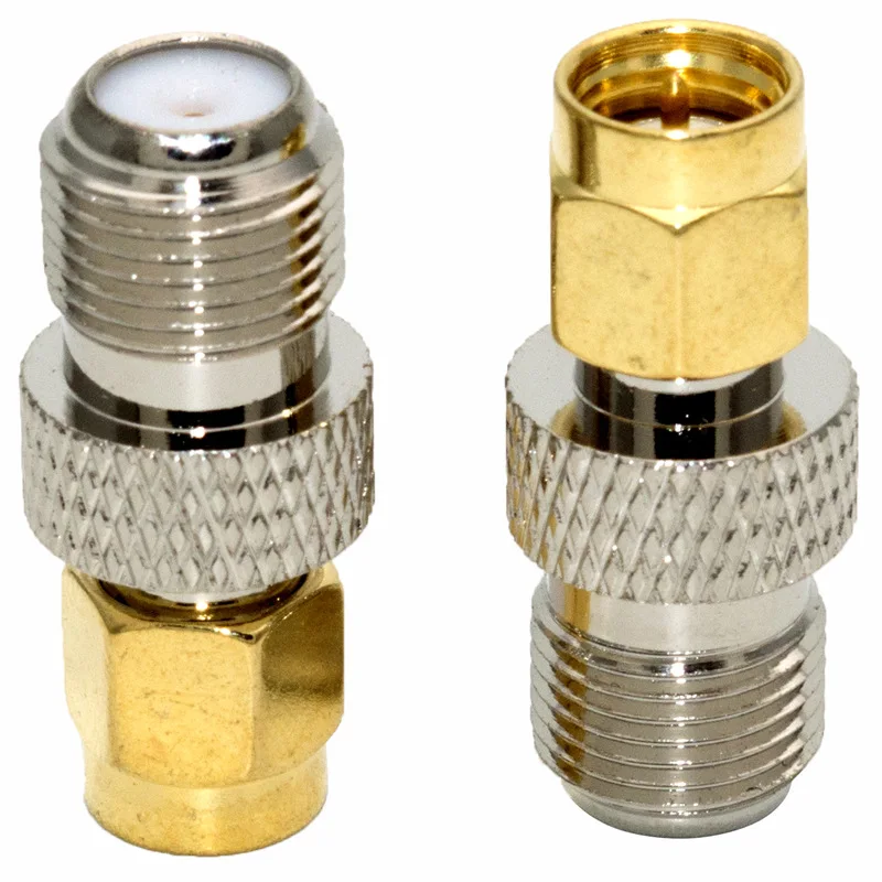 SMA Male to F Female All-Copper Radio Frequency SMAJ to FK RF Coaxial Coax Adapter F Type