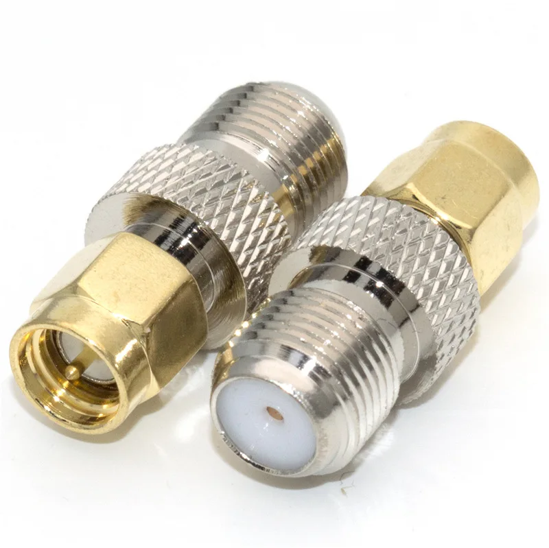 SMA Male to F Female All-Copper Radio Frequency SMAJ to FK RF Coaxial Coax Adapter F Type