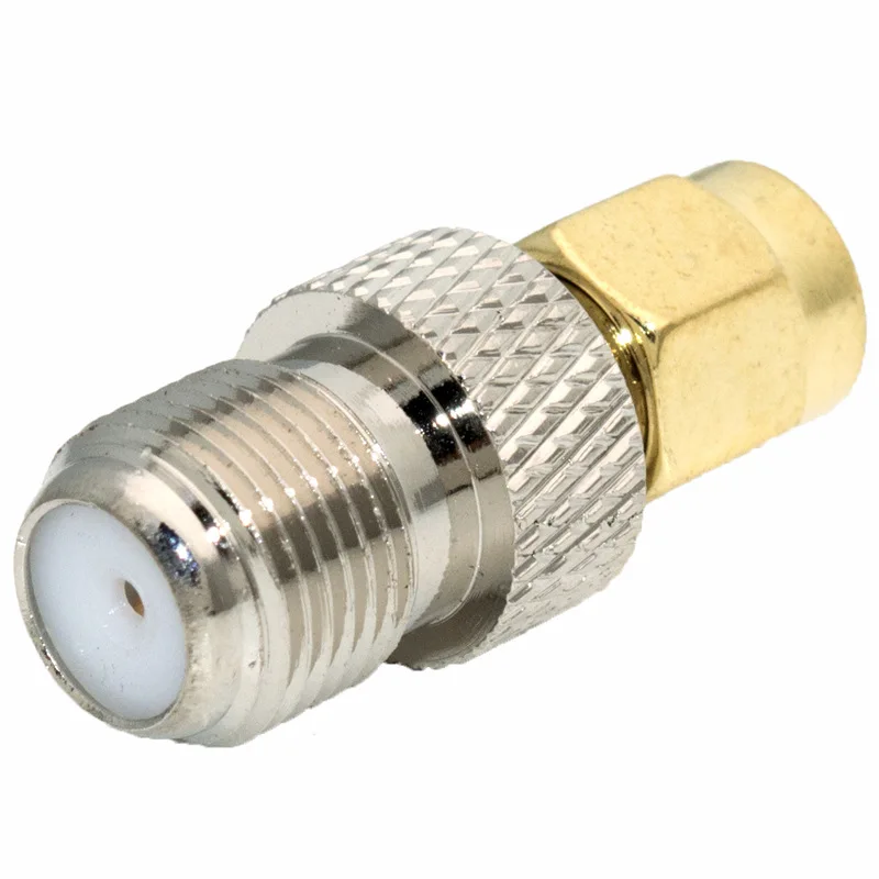 SMA Male to F Female All-Copper Radio Frequency SMAJ to FK RF Coaxial Coax Adapter F Type