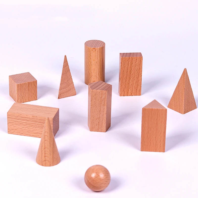 Montessori Mystery Bag Wood Sensory Toys Objects Geometric Shapes Natural Wood Color Solid Wood 3 Years Old