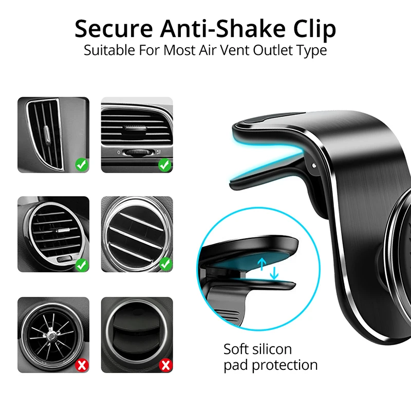Magnetic Car Phone Holder Air Vent Clip Mount Rotation Cellphone GPS Support For Xiaomi Red Mi Huawei Samsung Phone Stand in Car