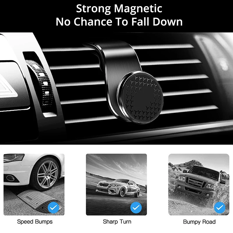 Magnetic Car Phone Holder Air Vent Clip Mount Rotation Cellphone GPS Support For Xiaomi Red Mi Huawei Samsung Phone Stand in Car