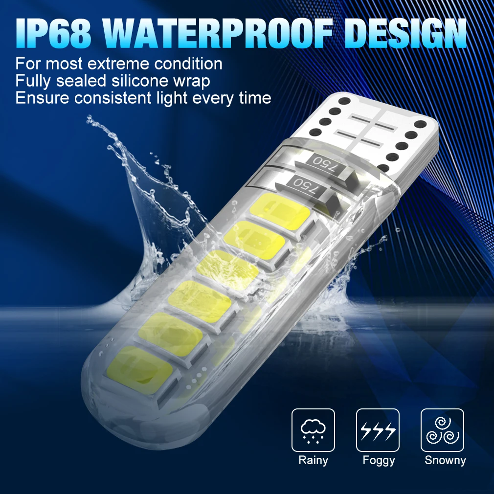 2/10x W5W T10 Led Bulbs Canbus 168 194 12pcs 2835 Chips Car Interior Dome Reading License Plate Light Signal Lamp 6000K 12V