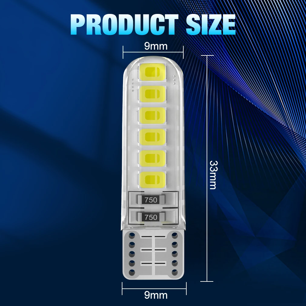 2/10x W5W T10 Led Bulbs Canbus 168 194 12pcs 2835 Chips Car Interior Dome Reading License Plate Light Signal Lamp 6000K 12V