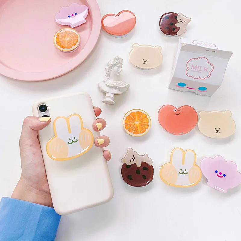 Custom Acrylic Phone Grip Round Foldable Cartoon Photo Customized Logo Anime Hologram Personalized Mobile Clear Phone Holder
