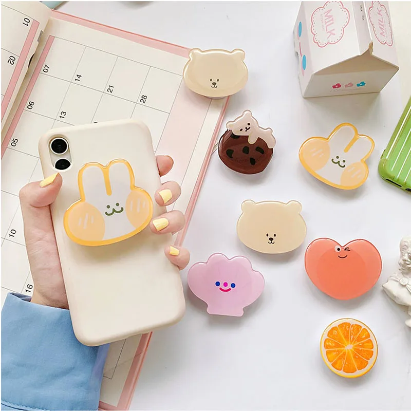 Custom Acrylic Phone Grip Round Foldable Cartoon Photo Customized Logo Anime Hologram Personalized Mobile Clear Phone Holder