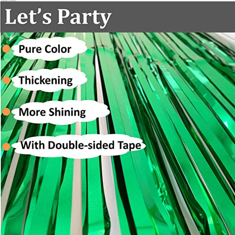 Cheap as a Party Metallic Tinsel Foil Fringe Curtains Backdrop for Birthday New Year Eve Party Photo Wedding Baby Shower Decor