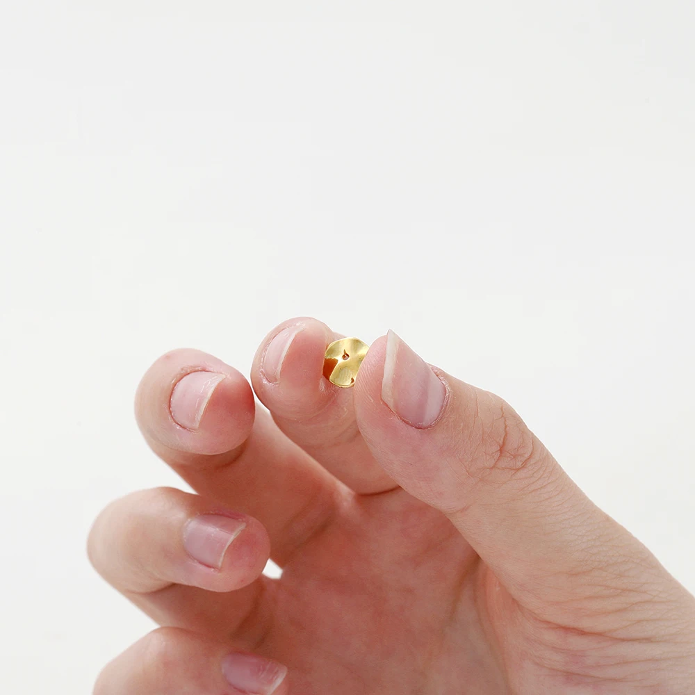 30Pcs 4/6/8mm 14K/18K Gold Color Brass Round Wave Spacer Beads for DIY Jewelry Making Supplies Findings Accessories