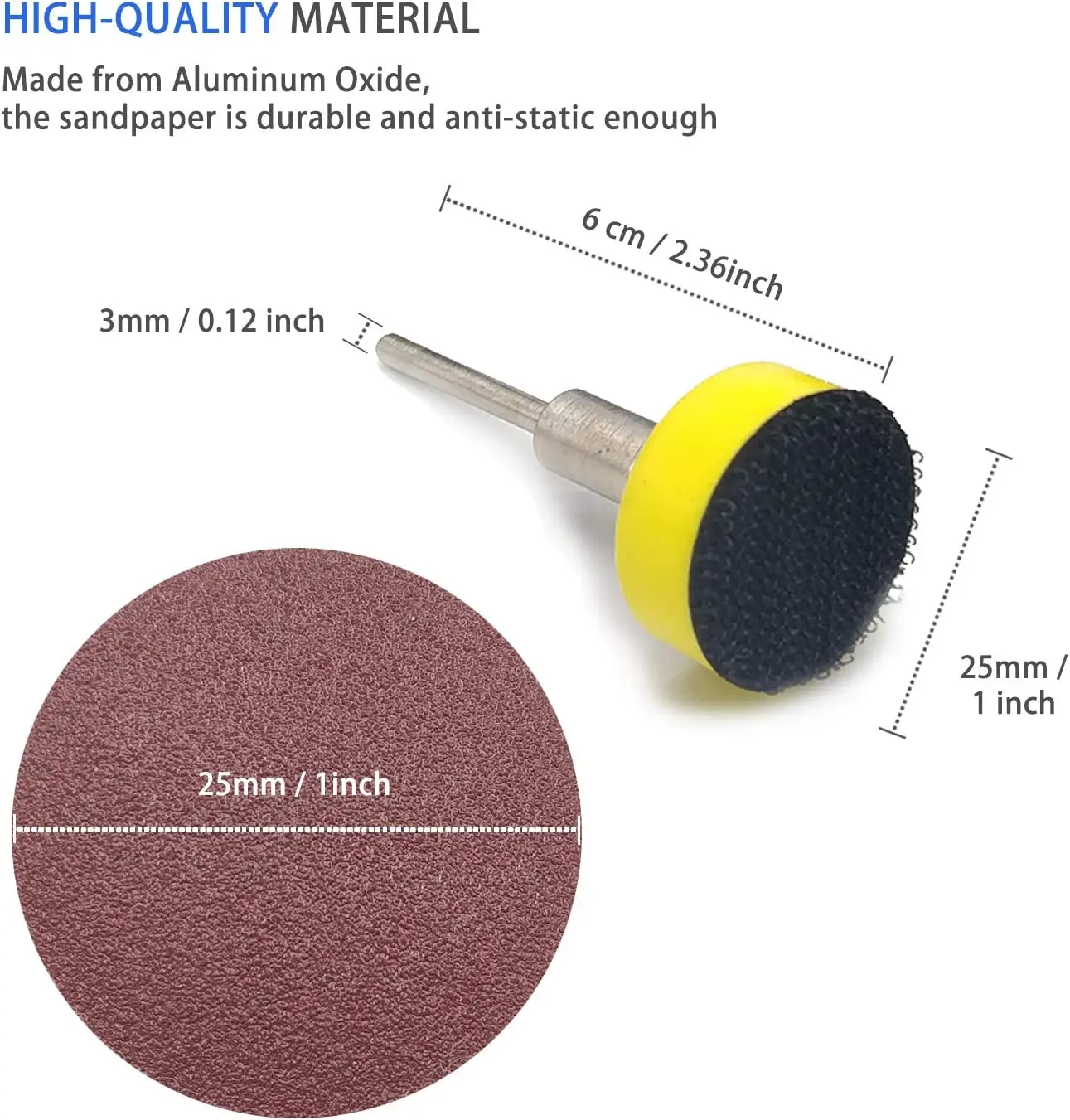 120Pcs 1 Inch Sanding Discs Sandpaper 25mm Hook Loop, with Backing Pad for Dremel and Rotary Tool,100/180/240/400/1500/3000 Grit