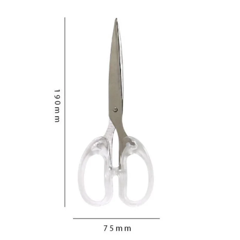 Simplicity Transparent Handle Stationery Scissors Home Furnishing for Fine Art Soft Decor Journal Cutting Tools Office Supplies