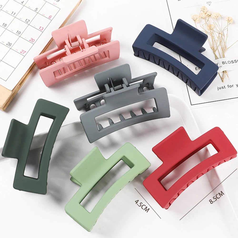 Korean Women Girls Plastic Hair Claws Clips Headwear Large Size Pin Crab Barrette Fashion Ornament Accessories