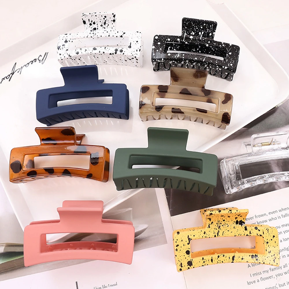 Korean Women Girls Plastic Hair Claws Clips Headwear Large Size Pin Crab Barrette Fashion Ornament Accessories