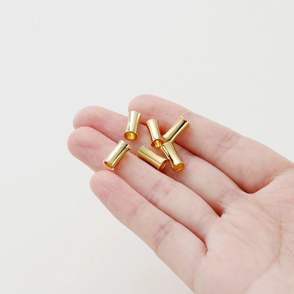 20PCS 5-10mm 14/18K Gold Color Plated Brass Cylindrical Spacer Beads Bracelet Beads High Quality Jewelry Accessorie