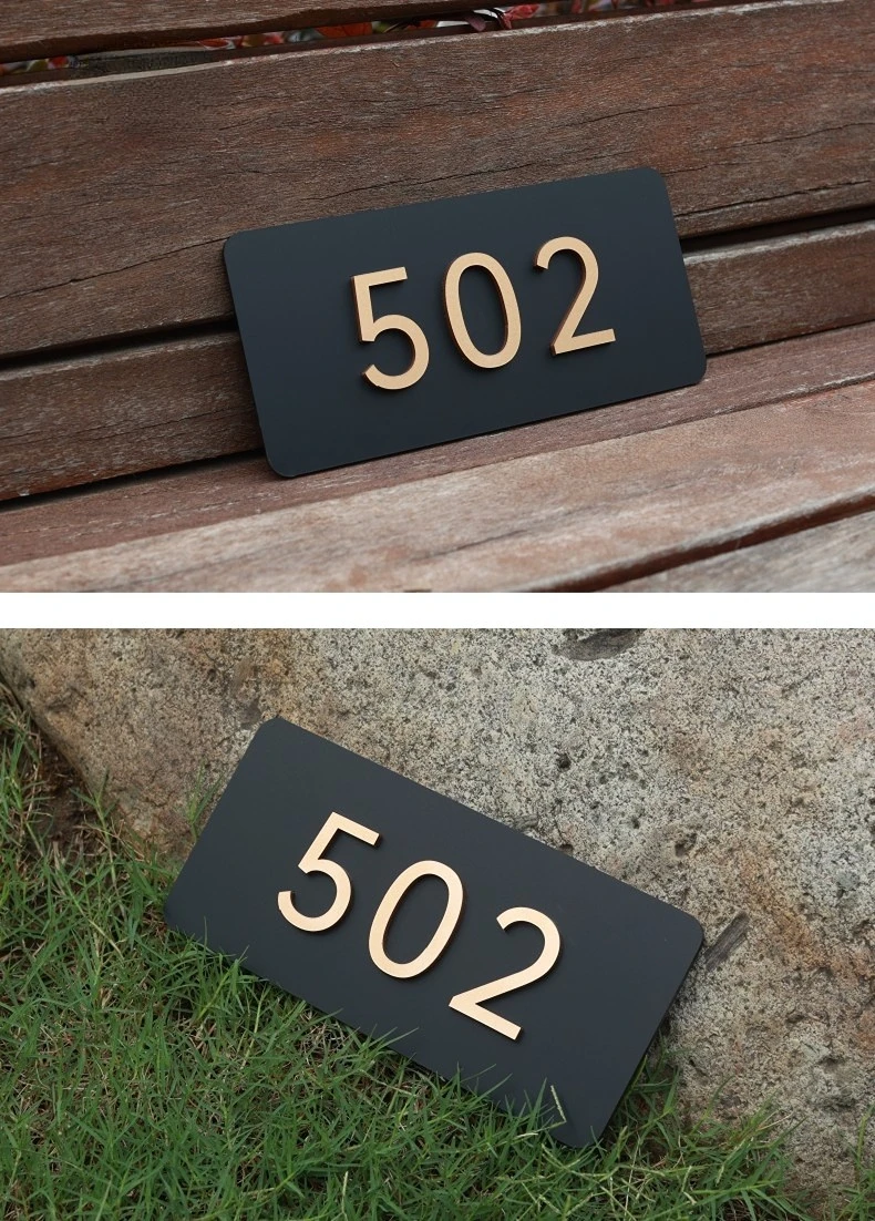 Acrylic Door Plate Shop Sign Customized 3D House Number for Office Home Flats Store Bar Hotel Apartment with Sticker or Magnet