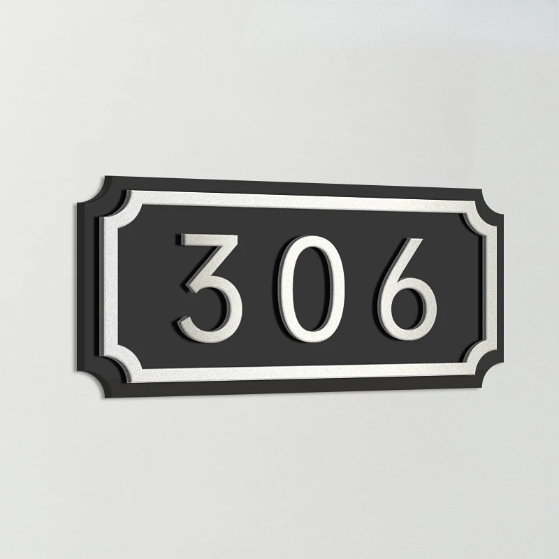 Acrylic Door Plate Shop Sign Customized 3D House Number for Office Home Flats Store Bar Hotel Apartment with Sticker or Magnet