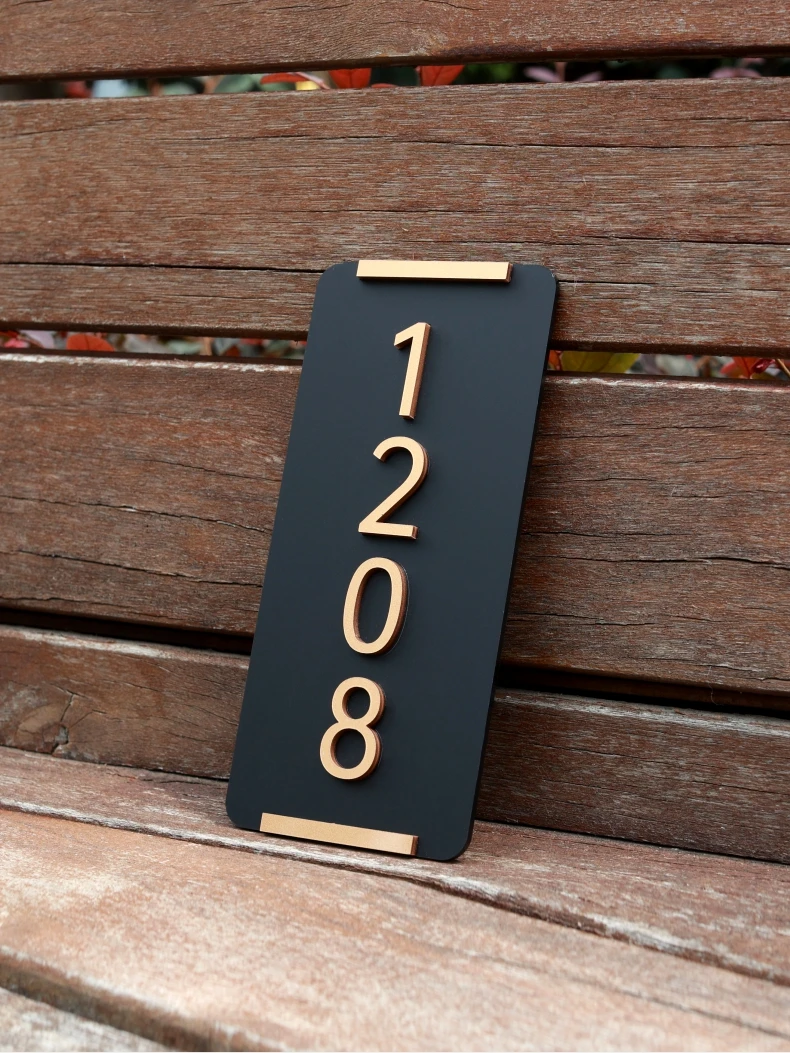 Acrylic Door Plate Shop Sign Customized 3D House Number for Office Home Flats Store Bar Hotel Apartment with Sticker or Magnet