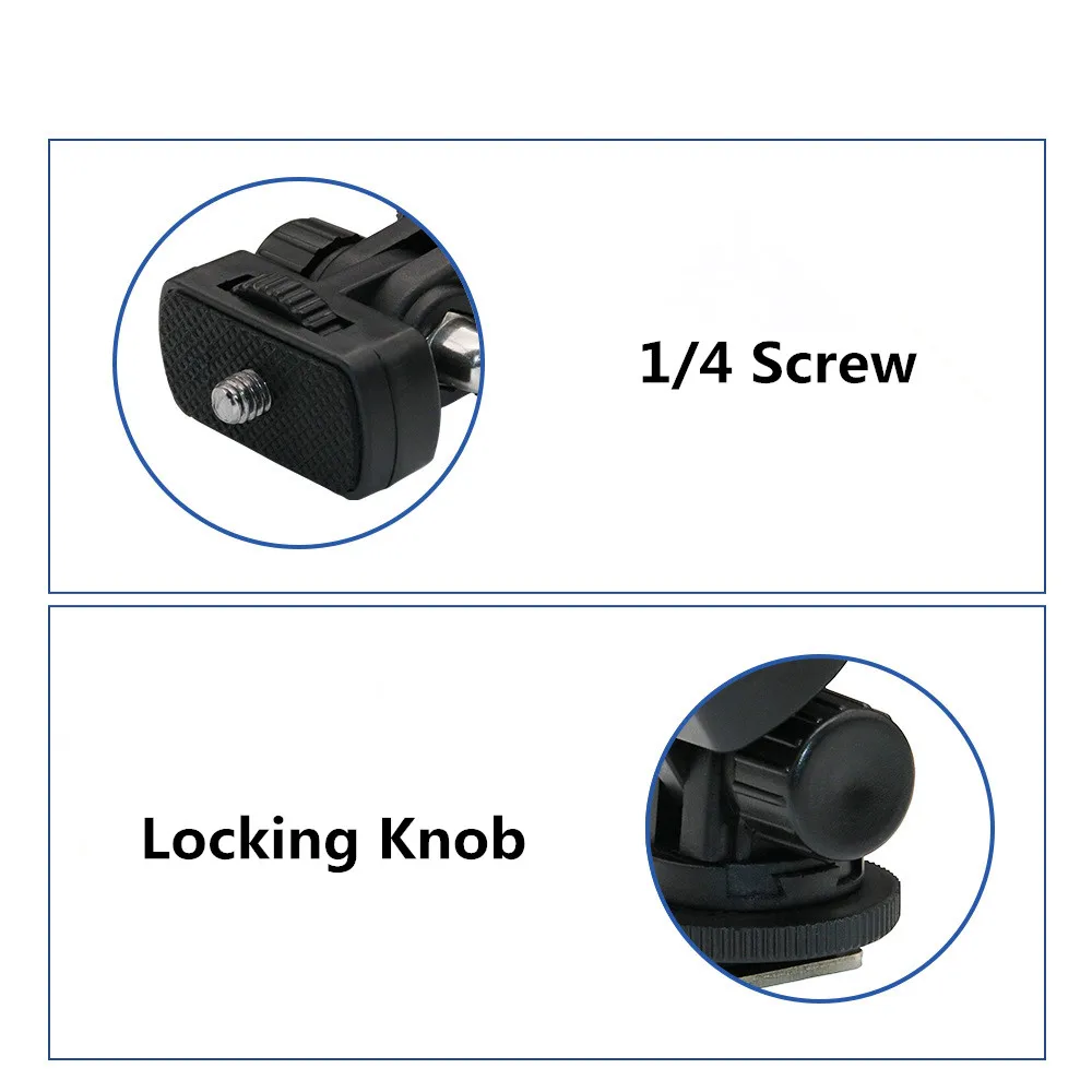 1 PCS 1/4" Screw Quick Release Monitor Holder Camera Clamp Swivel and Tilt Adjustable Monitor Mount with Cold Shoe