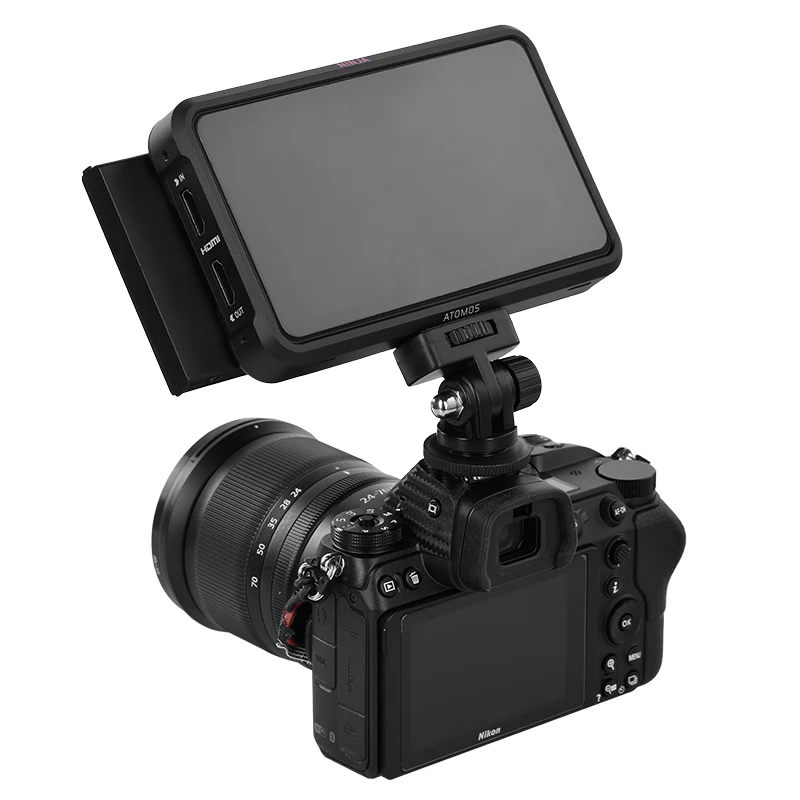 1 PCS 1/4" Screw Quick Release Monitor Holder Camera Clamp Swivel and Tilt Adjustable Monitor Mount with Cold Shoe