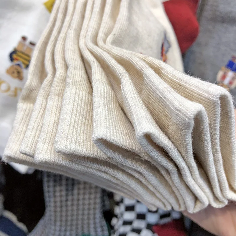 Good Quality Cartoon Gentleman Bear Men's Socks Cotton Harajuku Style Sport Boys Skateboard Novelty Breathable Christmas Gifts