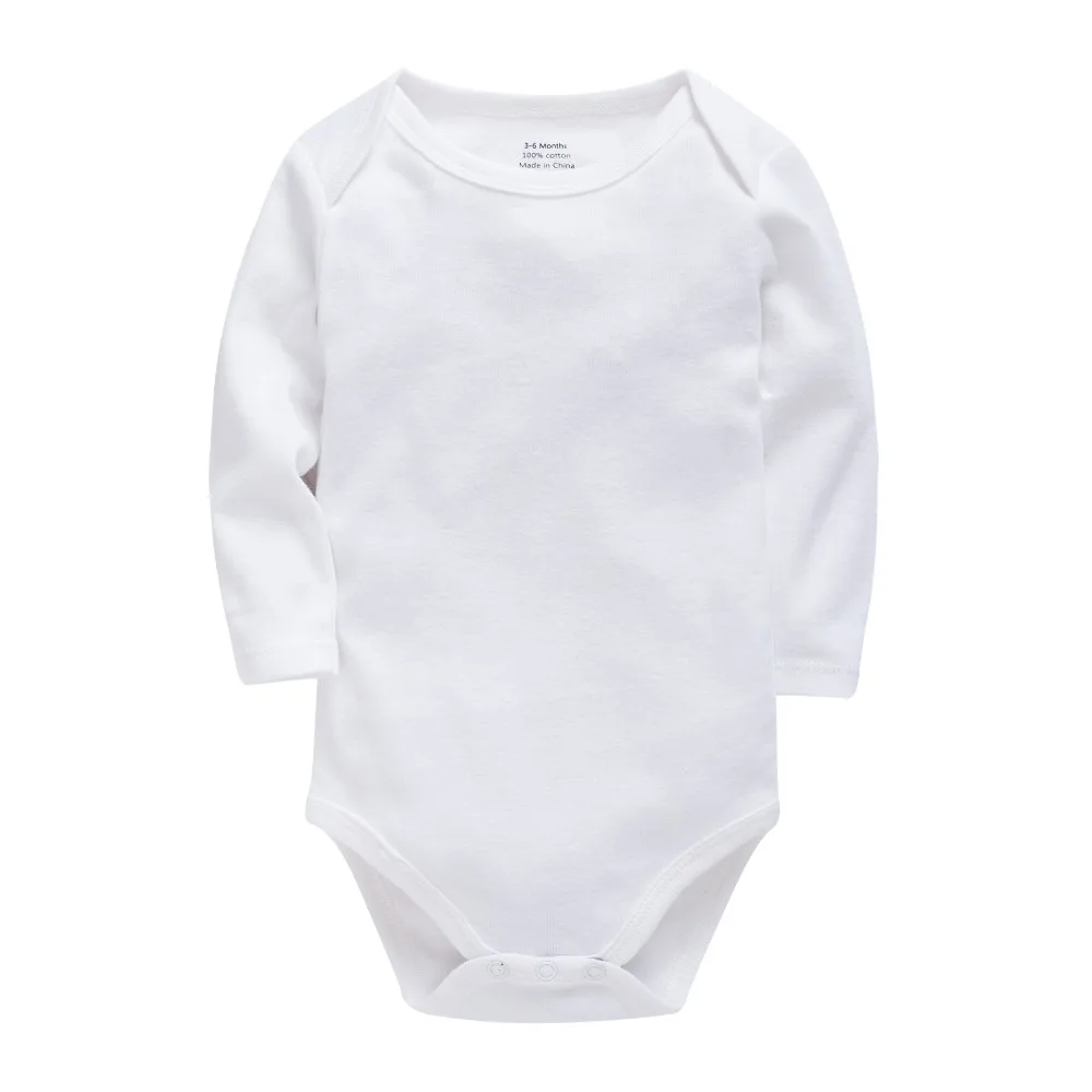 Solid White Baby Clothes Long Sleeve Cotton Baby Girls Boys Bodysuit Newborn body bebe 0-24 months Infant Jumpsuit