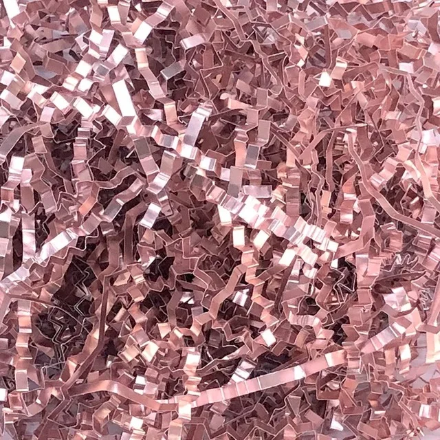Glitter Metal Foil Bright Laser Rose Pink Gold Decor Confetti Shredded Crinkle Folds Craft Raffia Paper Gift Box Filler Material