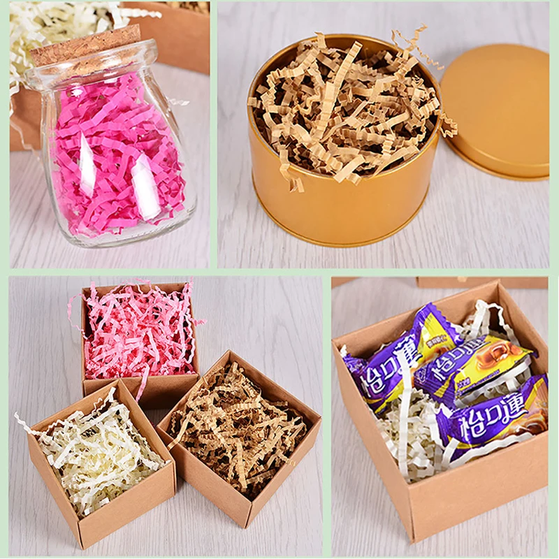 Glitter Metal Foil Bright Laser Rose Pink Gold Decor Confetti Shredded Crinkle Folds Craft Raffia Paper Gift Box Filler Material