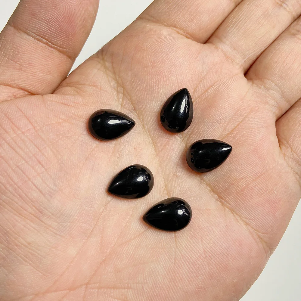 10x14mm Water Drop Shape Natural Stone Cabochons Beads Agate Crystal Opal Chalcedony Cabochons for Needlework DIY Jewelry Making