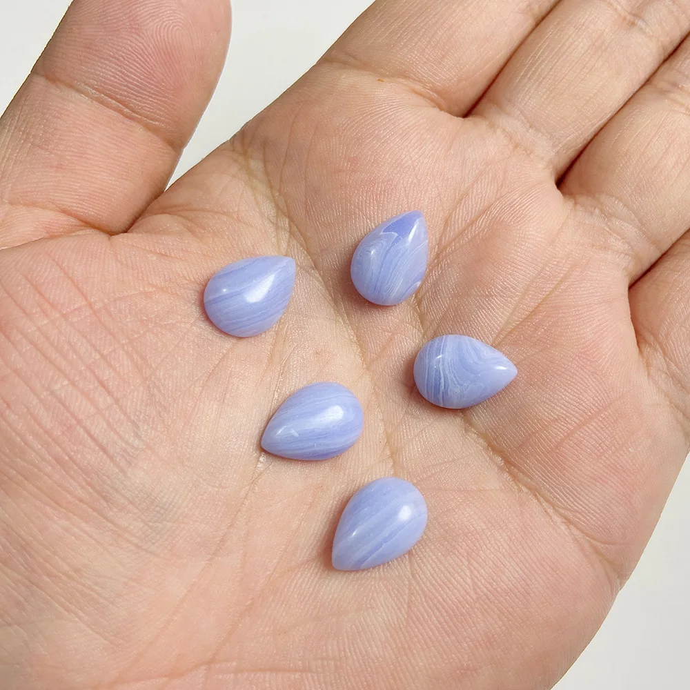 10x14mm Water Drop Shape Natural Stone Cabochons Beads Agate Crystal Opal Chalcedony Cabochons for Needlework DIY Jewelry Making