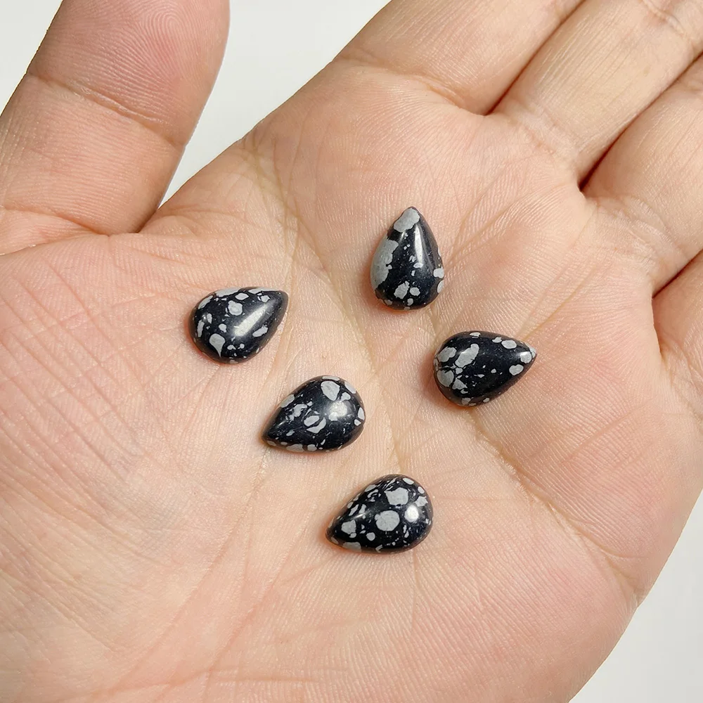 10x14mm Water Drop Shape Natural Stone Cabochons Beads Agate Crystal Opal Chalcedony Cabochons for Needlework DIY Jewelry Making