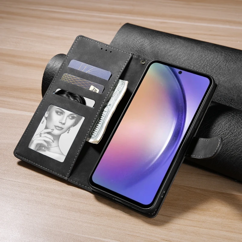Wallet Card Slot Magnetic Flip Leather Case For Samsung Galaxy S25 Ultra S24 S23 Plus S22 S21 FE S20 FE Note 20 10 Lite 9 Cover