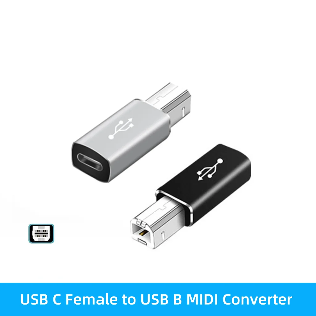 USB Type C Female To USB B Male Adapter For Printer Keyboard Piano Electronic Drums Type B 2.0 Electronic Instrument Converter