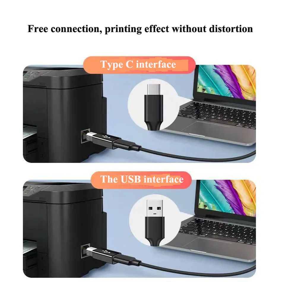 USB Type C Female To USB B Male Adapter For Printer Keyboard Piano Electronic Drums Type B 2.0 Electronic Instrument Converter
