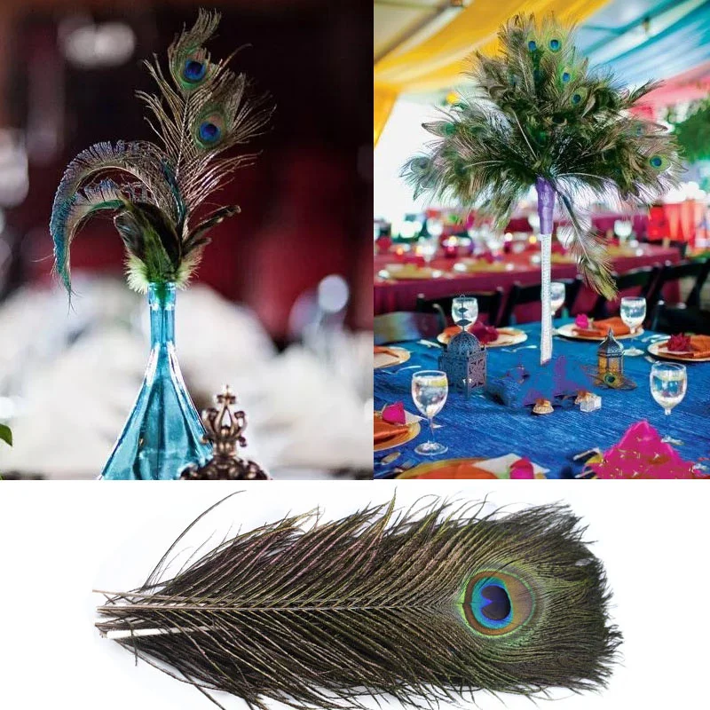 10/20Pcs Natural Peacock Feathers Crafts DIY Plumas Wedding Party Feathers Hair Christmas Jewelry Making Decoration Accessories