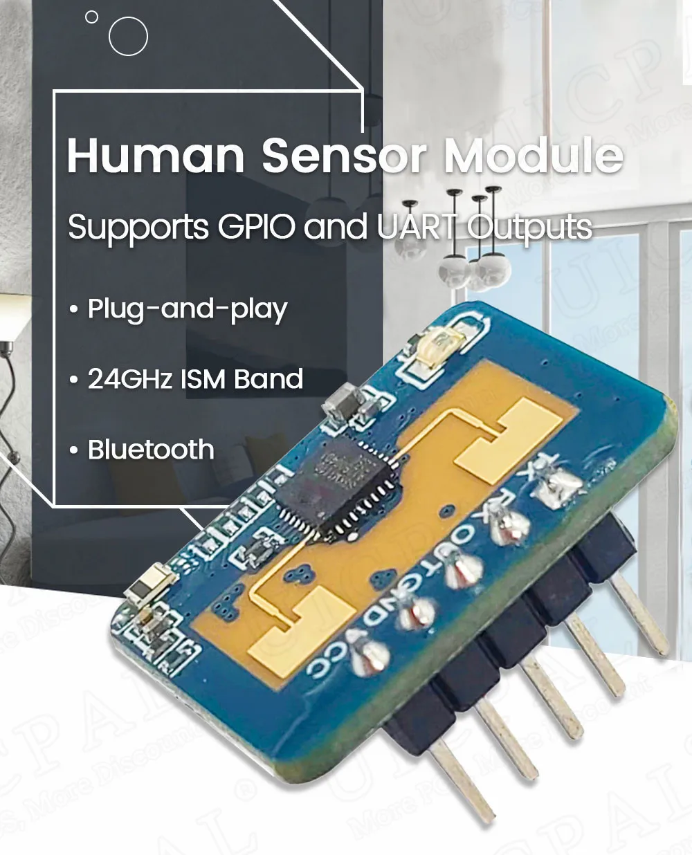 LD2410C 24GHz Human Presence Sensor FMCW Wave Radar Induction Module Body Heartbeat Detection Sensors High Accuracy