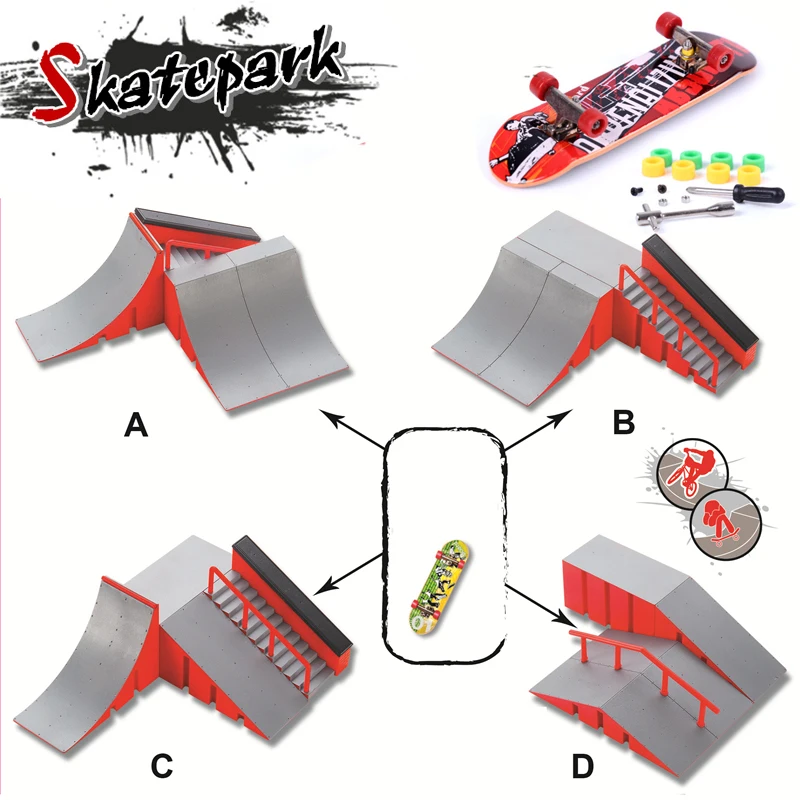 Finger Skateboard Big Scene DIY Mini Park Finger Skatepark Ramp Track Stairs Venue Combination Indoor Home Toys