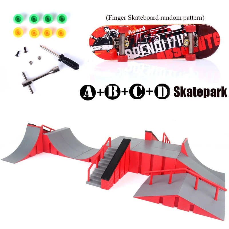 Finger Skateboard Big Scene DIY Mini Park Finger Skatepark Ramp Track Stairs Venue Combination Indoor Home Toys