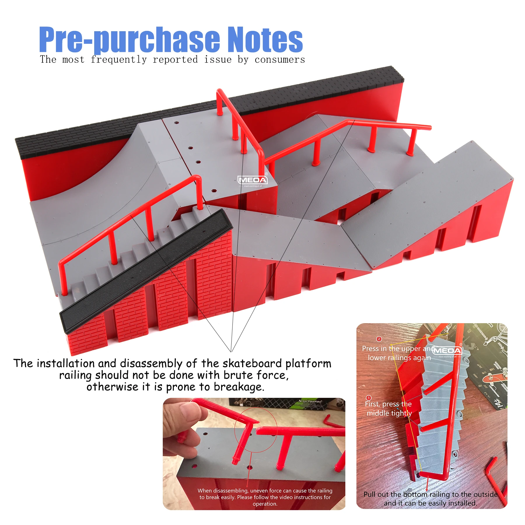 Finger Skateboard Big Scene DIY Mini Park Finger Skatepark Ramp Track Stairs Venue Combination Indoor Home Toys