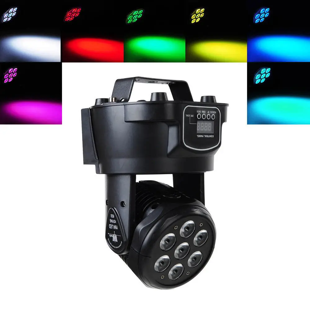 2PCS Mini LED Wash7x12W RGBW Moving Head Lighting 4in1 RGBW For Disco DJ KTV 12/16DMX Channels LED Stage Ball 14 Channels Light