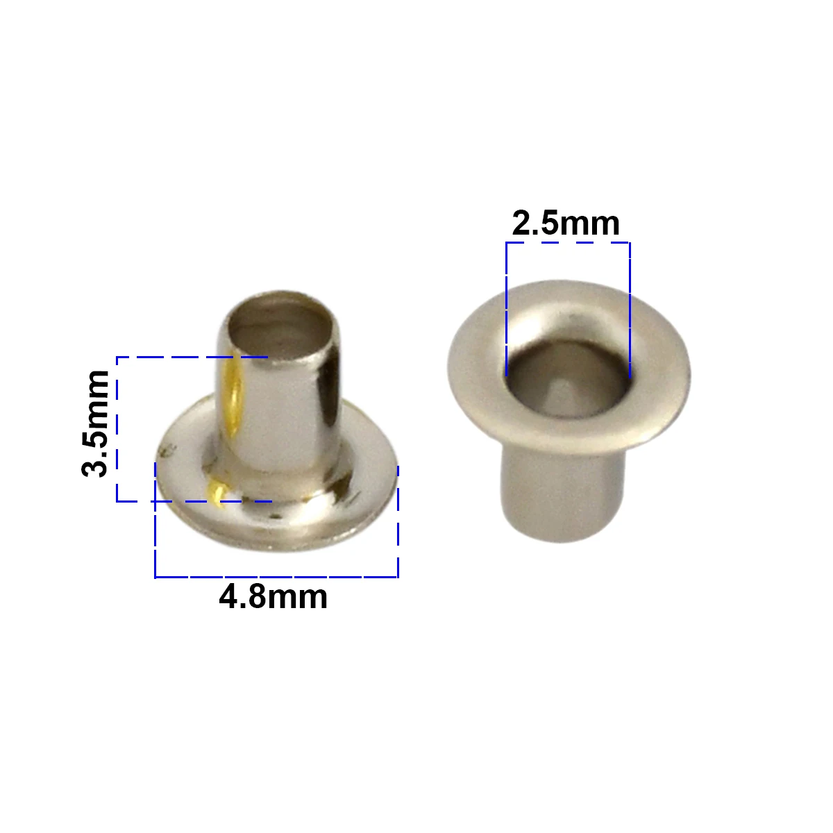 100sets Brass Eyelet No Washer 1.5mm/2mm/2.5mm Leather Craft Repair Grommet Round Eye Ring Shoes Bag Clothing Leather Belt Hat