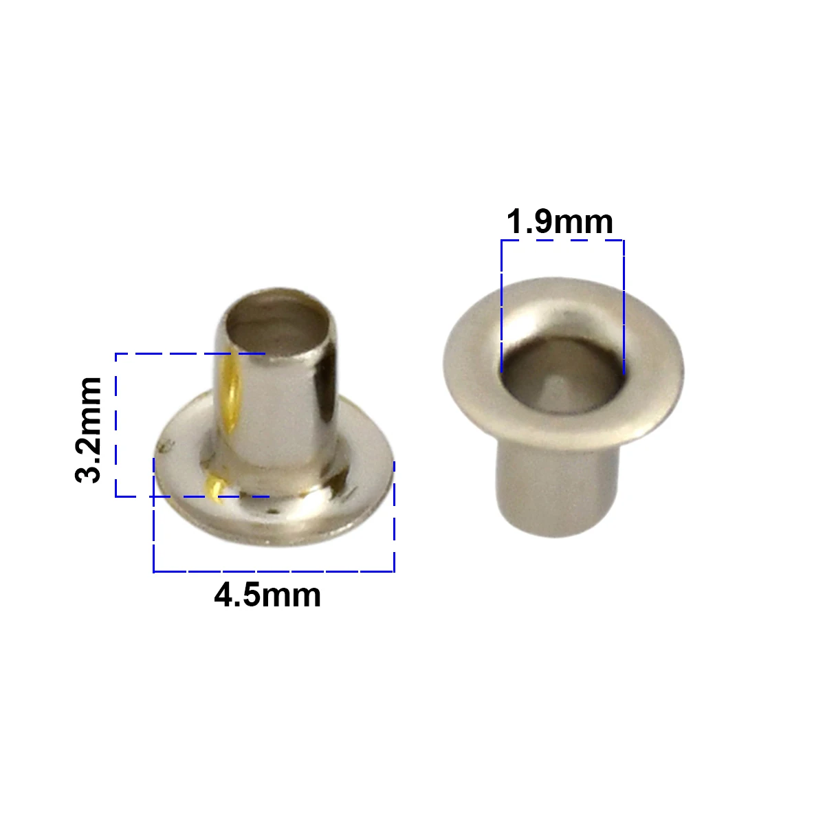 100sets Brass Eyelet No Washer 1.5mm/2mm/2.5mm Leather Craft Repair Grommet Round Eye Ring Shoes Bag Clothing Leather Belt Hat