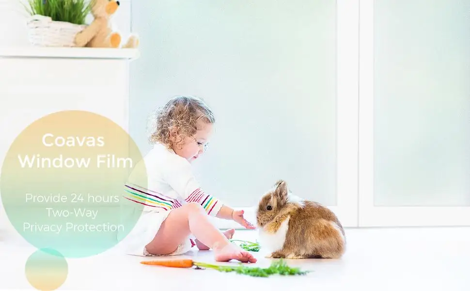 Frosted Glass Window Film Sun Blocking Window Tinting Film for Home Non Adhesive Static Cling Bathroom Door Covering