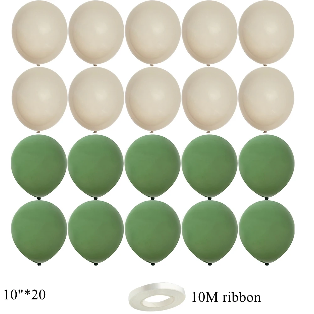 40inch Vintage Green Number Balloon 18inch Heart Balloons For 30 40 50 60 70 Happy Birthday Party Decoration DIY Home Supplies