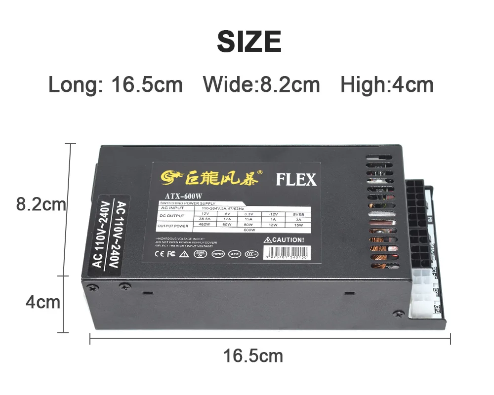JULONGFENGBAO Full Modular 110-264V ATX 400W 600W For ENP-7660B K39 A4 S3 G5 ITX Case Game Desktop 1U Mini Flex PC Power Supply