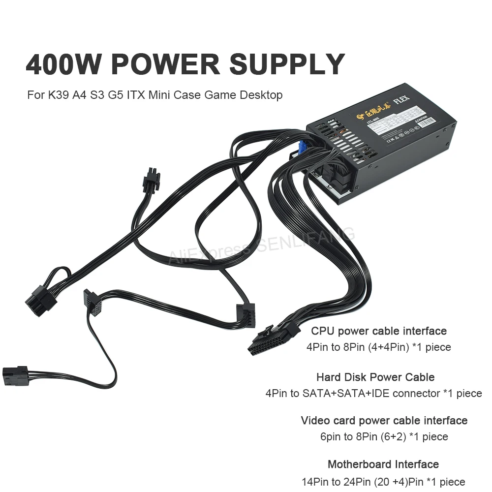 JULONGFENGBAO Full Modular 110-264V ATX 400W 600W For ENP-7660B K39 A4 S3 G5 ITX Case Game Desktop 1U Mini Flex PC Power Supply