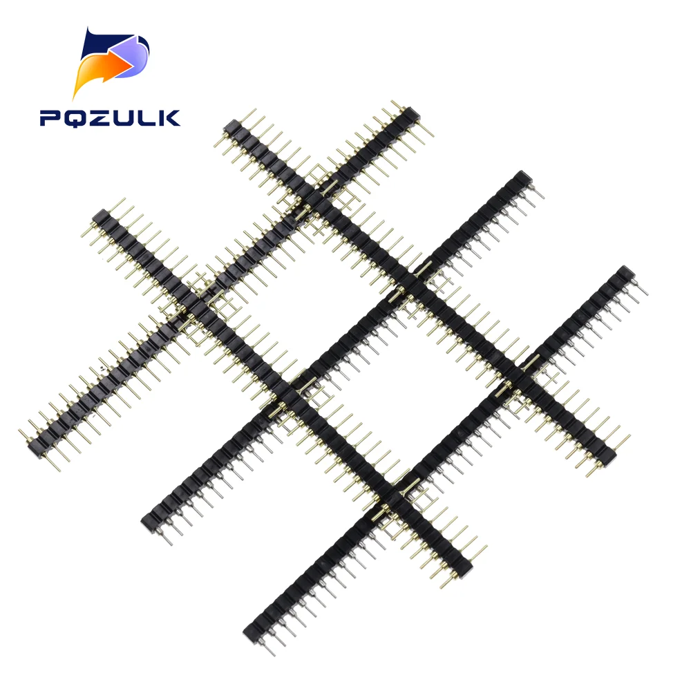 10PCS 40P Male Header 1X40 Pin 2.54 Round Female Pin Header Connector 1*40 Hole Single Inline Row Needle Seat Hole Row