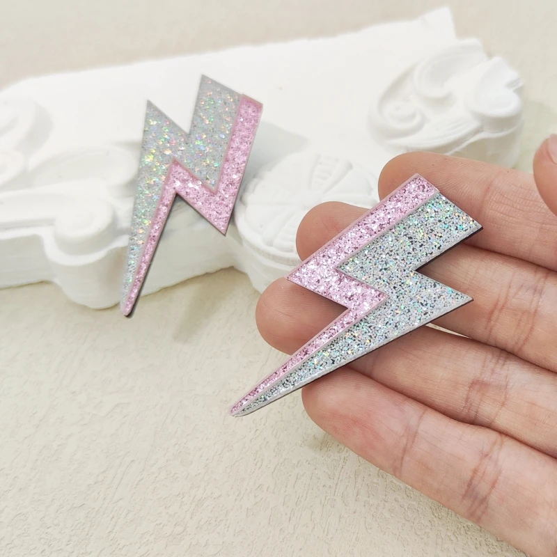KUGUYS 18 Colors Glitter Mirror Lightning Acrylic Earrings For Women Multicolor Vintage Jewelry Summer Classic Accessories
