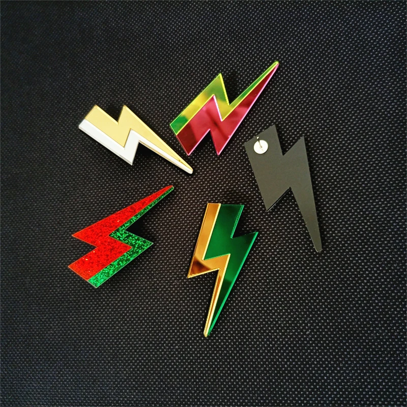 KUGUYS 18 Colors Glitter Mirror Lightning Acrylic Earrings For Women Multicolor Vintage Jewelry Summer Classic Accessories