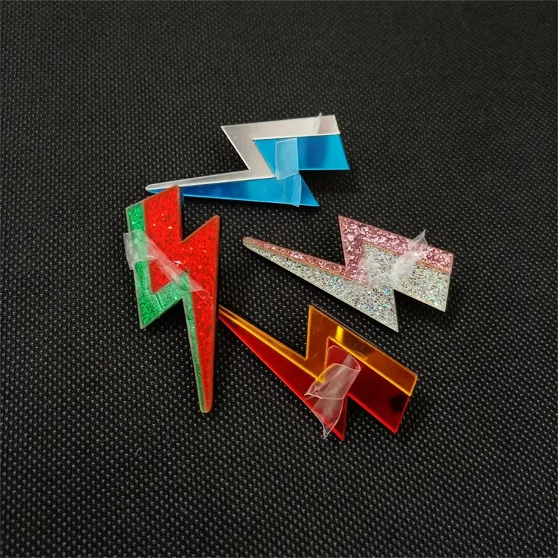 KUGUYS 18 Colors Glitter Mirror Lightning Acrylic Earrings For Women Multicolor Vintage Jewelry Summer Classic Accessories