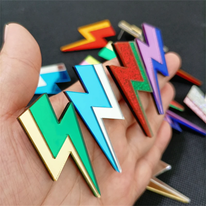 KUGUYS 18 Colors Glitter Mirror Lightning Acrylic Earrings For Women Multicolor Vintage Jewelry Summer Classic Accessories